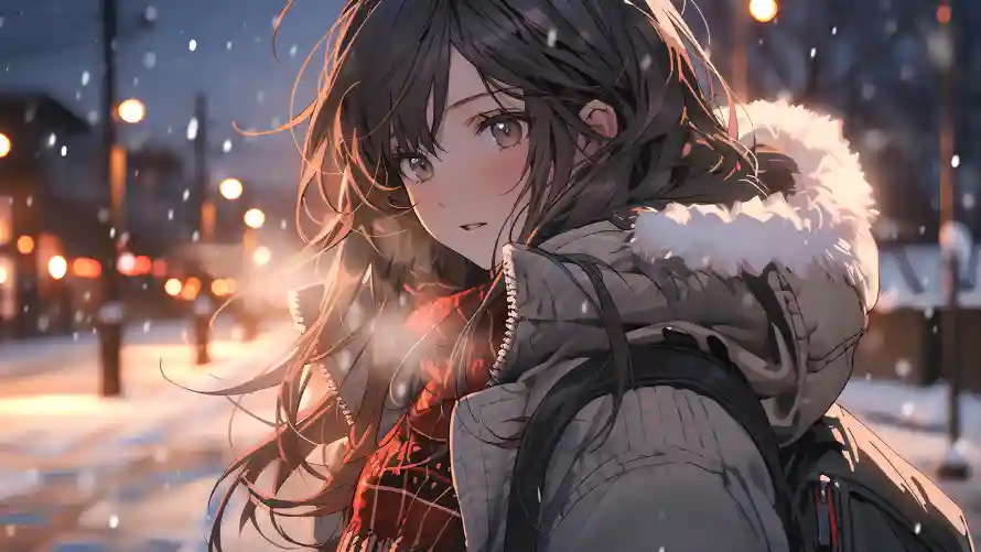 8kAI壁纸-AI少女和少女-冬日街头壁纸分享「哲风壁纸」