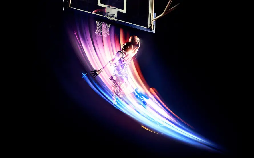 2k扣篮壁纸-NBA壁纸和光影效果-炫酷特效「哲风壁纸」