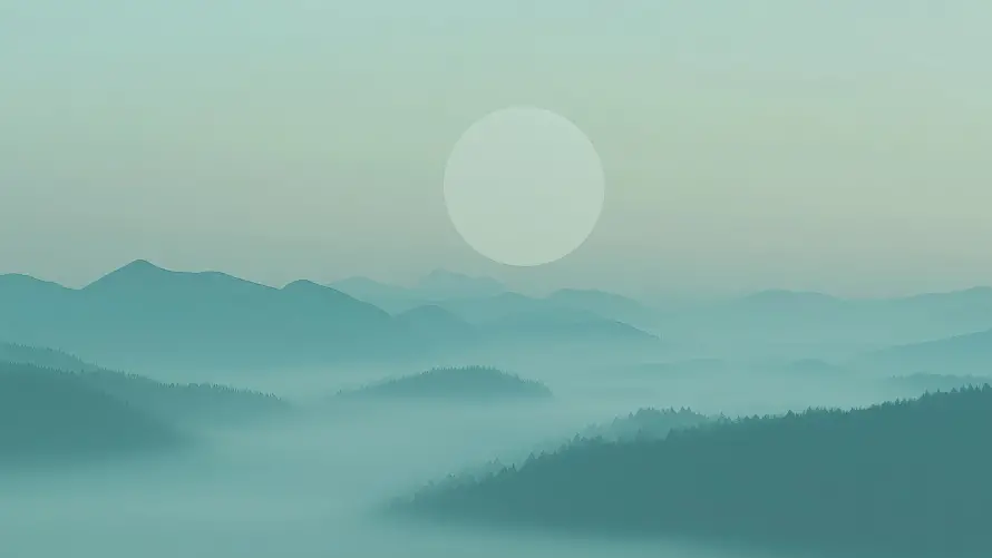 4kAI壁纸-山间晨雾与日出-自然风景热门的壁纸「哲风壁纸」