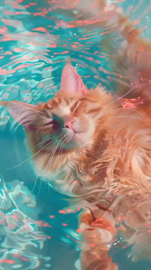 4k4K壁纸 - 手机 - 水中 - 猫咪「哲风壁纸」