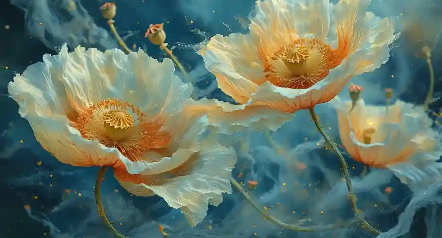 2k唯美壁纸-虞美人和梦幻-梦幻花卉热门的壁纸「哲风壁纸」
