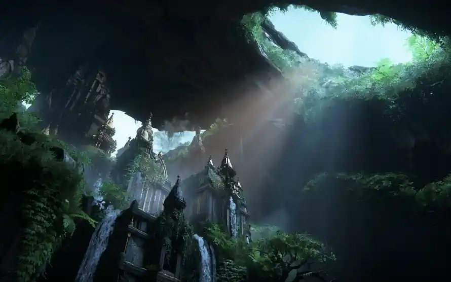 3k神秘壁纸-光影效果与古老建筑-奇幻景观「哲风壁纸」