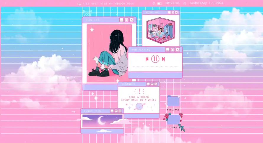 4k少女壁纸-少i女和梦幻-云朵元素壁纸推荐「哲风壁纸」