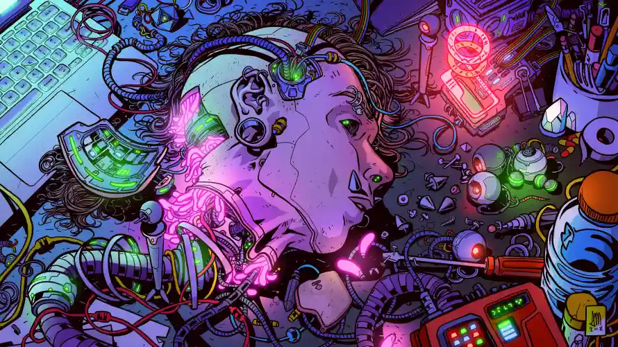 4k科幻壁纸-未来感和艺术-机械人脑免费下载「哲风壁纸」