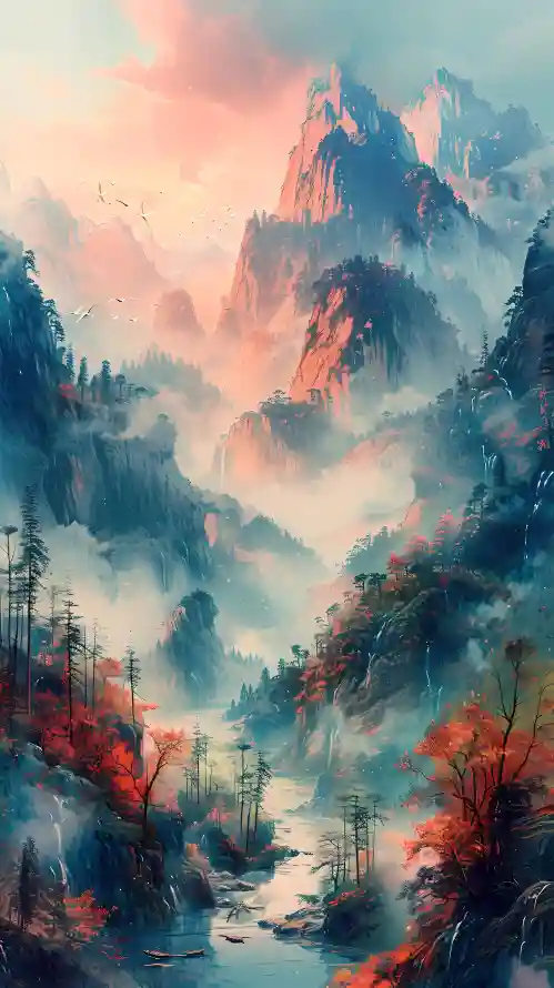 4k唯美山水壁纸 - 山水意境 - 山水画面 - 山水风景「哲风壁纸」