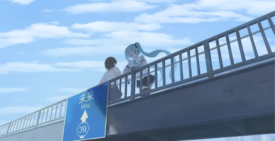 4k初音壁纸 - 二次元 - 动漫人物 - 桥上场景「哲风壁纸」 4k初音壁纸 - 二次元 - 动漫人物 - 桥上场景「哲风壁纸」