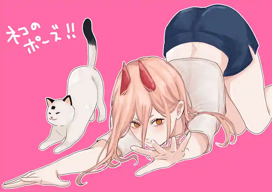 3k少女壁纸-二次元和猫咪-粉色背景壁纸分享「哲风壁纸」