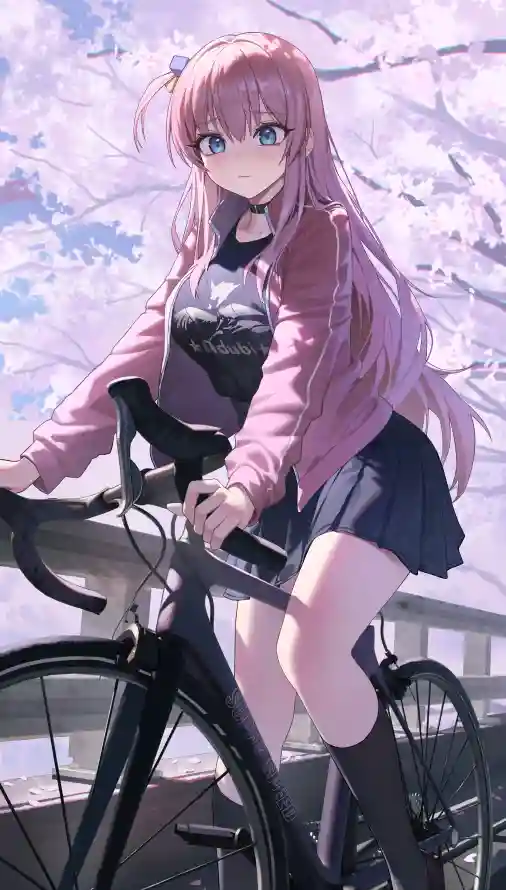4k动漫壁纸 - 少女 - 骑车 - 二次元「哲风壁纸」