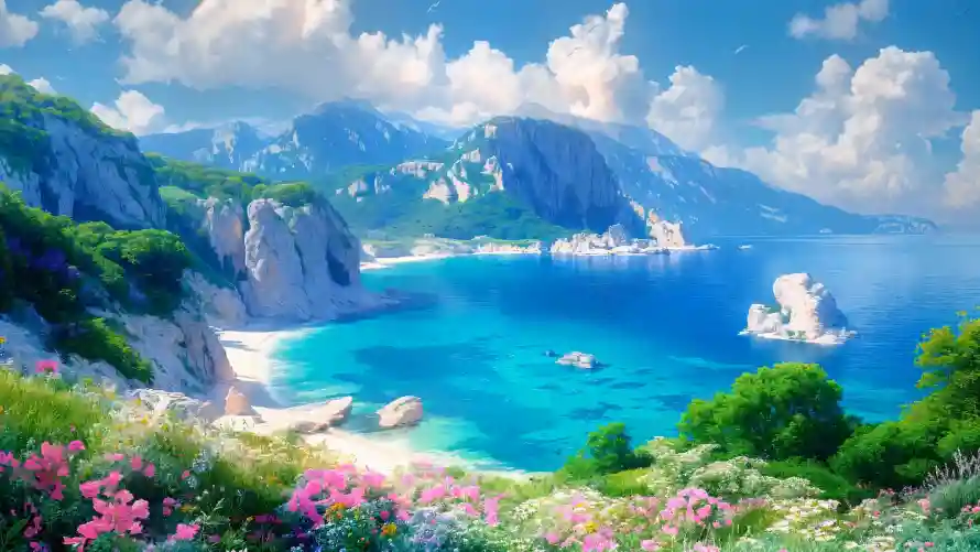 2k山海壁纸-夏天壁纸与海边-夏日氛围壁纸分享「哲风壁纸」