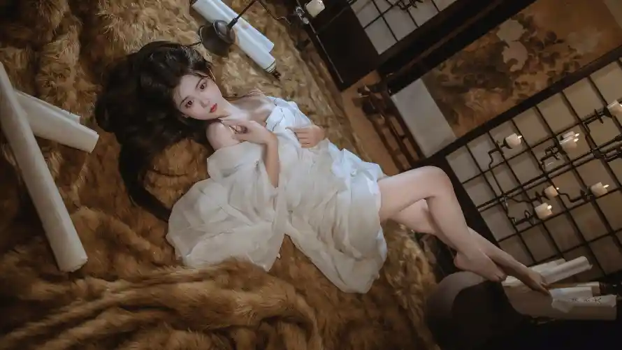4k古装壁纸-中式背景 - 美女-优雅侧卧壁纸分享「哲风壁纸」