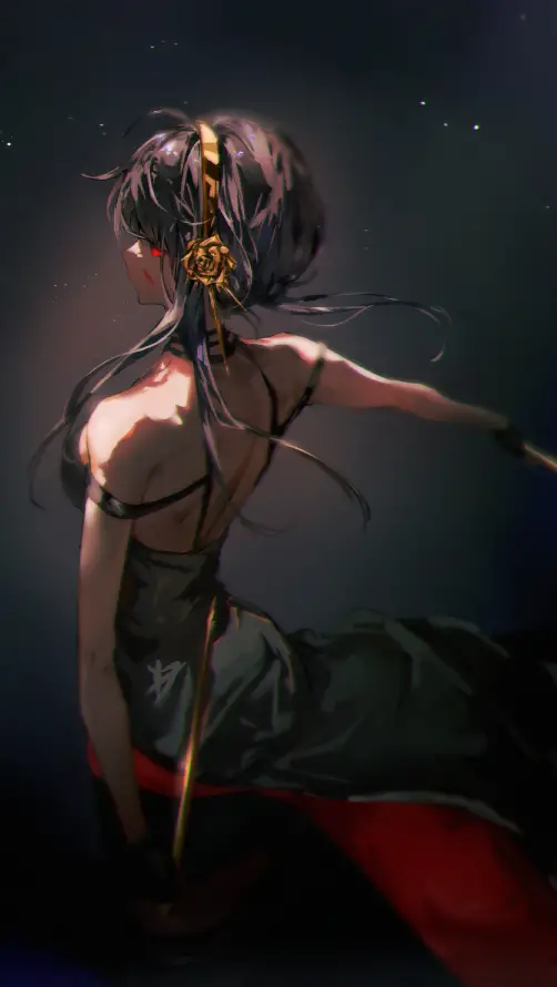 4k动漫少女壁纸 - 星空背景 - 暗系风格 - 简简单单「哲风壁纸」