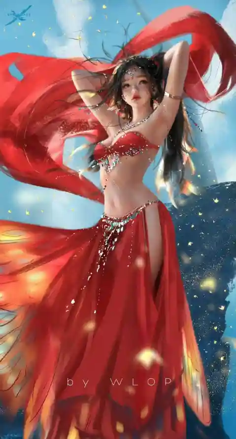 4k风曳壁纸 - 鬼刀 - WLOP - 插画作品「哲风壁纸」