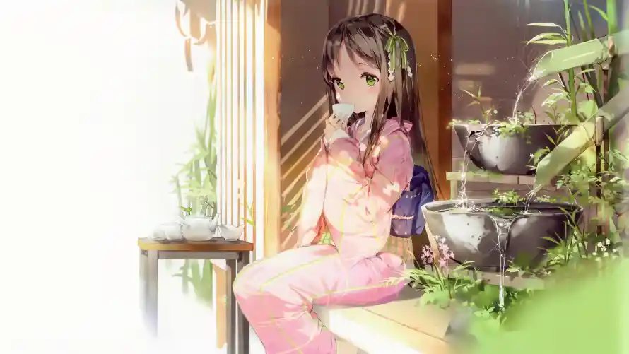 4k动漫壁纸-二次元 - 室内场景-日系少女「哲风壁纸」