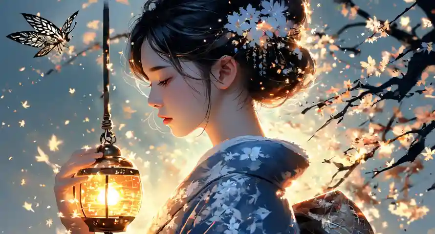 2k唯美壁纸-和服少女 - 花-日系风格热门的壁纸「哲风壁纸」