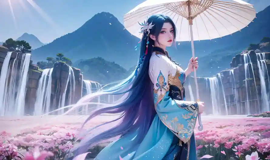 6k油纸伞壁纸-王秋儿与AI绘图-古装美女「哲风壁纸」