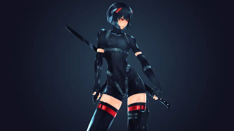 4k动漫壁纸-女武士与武器-角色设计热门的壁纸「哲风壁纸」