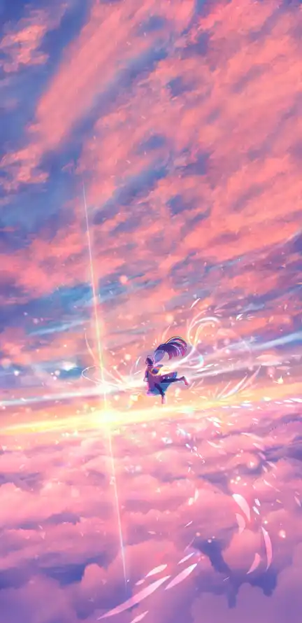 4k天空壁纸 - 彩霞 - 人物背景 - 天空插画「哲风壁纸」