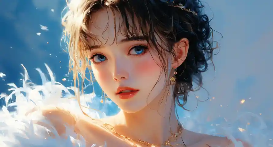 2k御姐壁纸-御姐气质 - 美女-羽毛元素热门的壁纸「哲风壁纸」