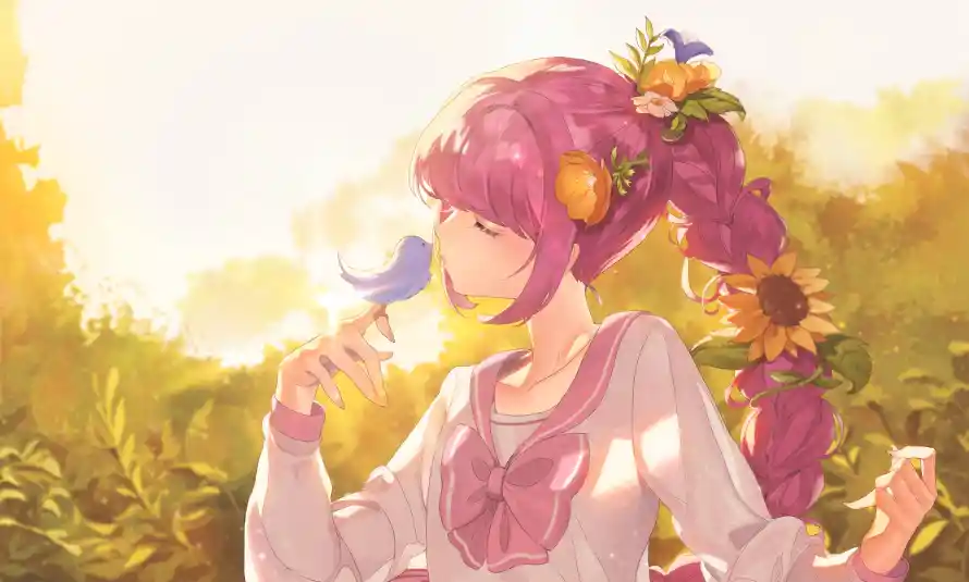 2k女孩壁纸-二次元 - 蝴蝶-少女插画热门的壁纸「哲风壁纸」