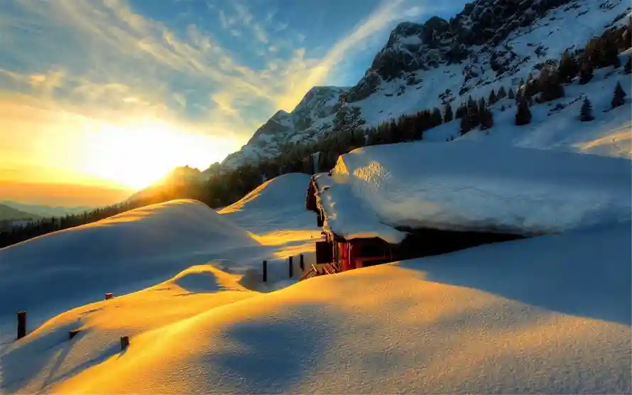 2k夕阳壁纸-风景与雪山-热门的壁纸「哲风壁纸」