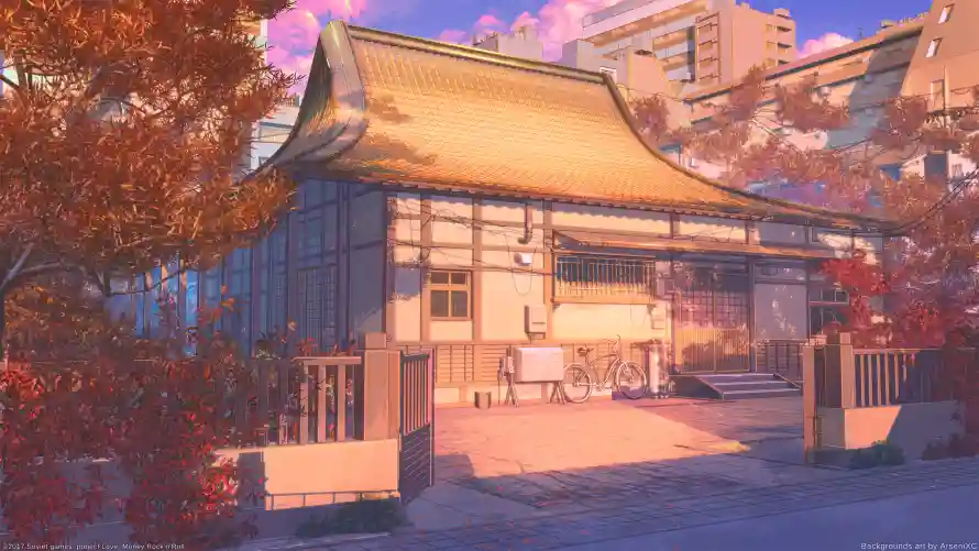 2k场景壁纸-二次元 - 日式庭院-日系建筑「哲风壁纸」