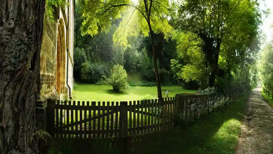 4k自然壁纸 - 风景 - 庭院栅栏 - 户外自然「哲风壁纸」