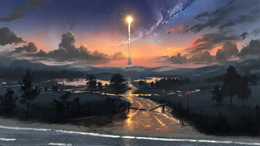 2k场景壁纸-二次元壁纸和天空云彩-山脉河流「哲风壁纸」