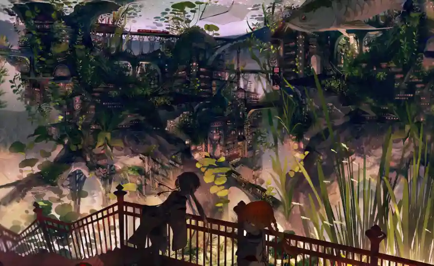 3k场景壁纸-二次元 - 人物剪影-动漫背景「哲风壁纸」