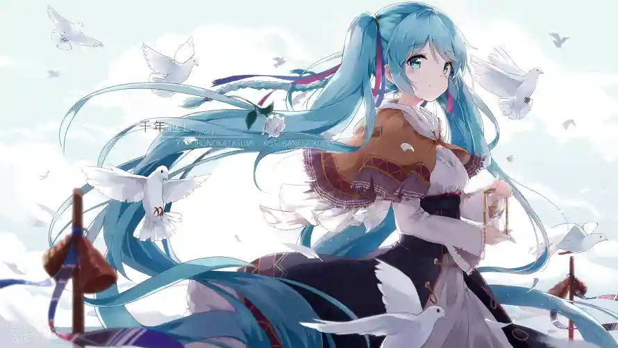 2k初音壁纸-二次元与初音未来-天空背景「哲风壁纸」