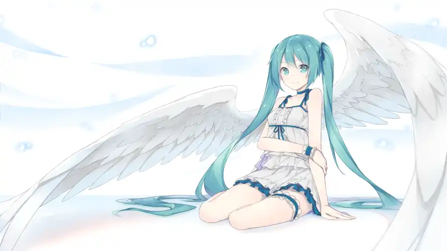 4k初音壁纸 - 二次元 - 云端翅膀 - 初音未来「哲风壁纸」