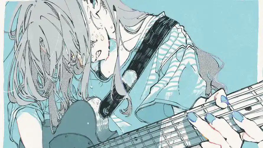 3k女孩壁纸-二次元与动漫插画-吉他少女「哲风壁纸」