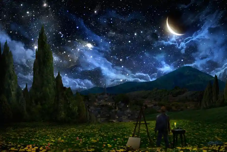 4k夜景壁纸-户外作画和绘画-壁纸分享「哲风壁纸」