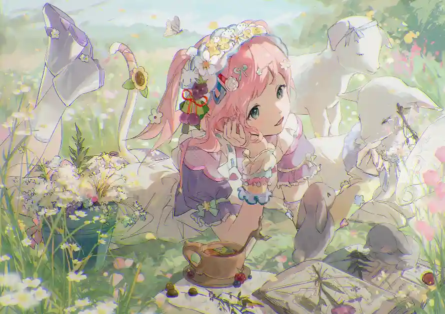 2k女孩壁纸-二次元壁纸和动物伙伴-少女插画「哲风壁纸」