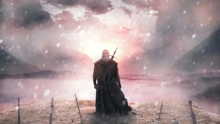 4k杰洛特壁纸-猎魔人和奇幻风景-巫师背景「哲风壁纸」