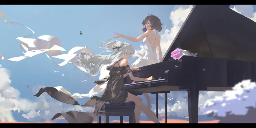 4k女孩壁纸-二次元壁纸和云端场景-天空背景「哲风壁纸」