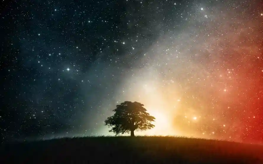 2k山丘壁纸-梦幻夜景和星光-自然景观热门的壁纸「哲风壁纸」