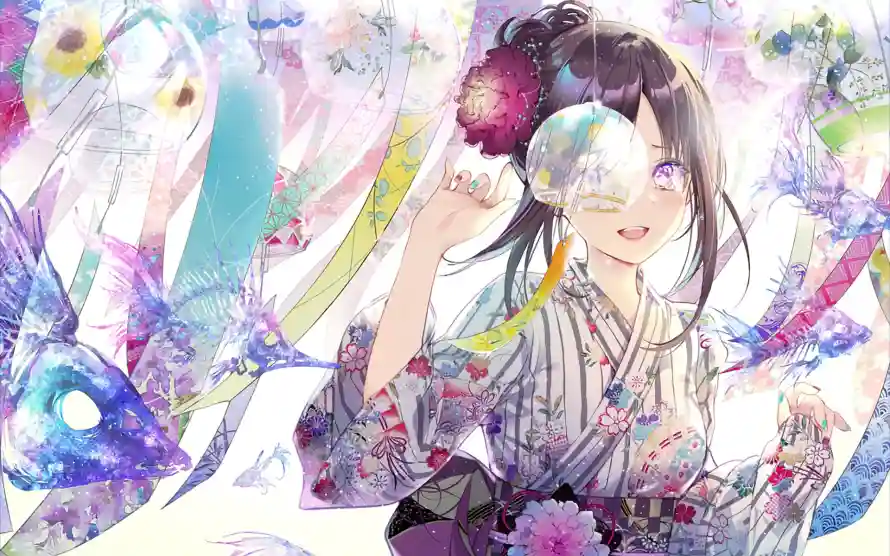 2k女孩壁纸-二次元壁纸和和服少女-日系风格「哲风壁纸」