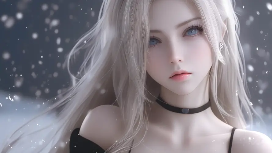 4kAI壁纸-冷色调和雪景-AI少女热门的壁纸「哲风壁纸」