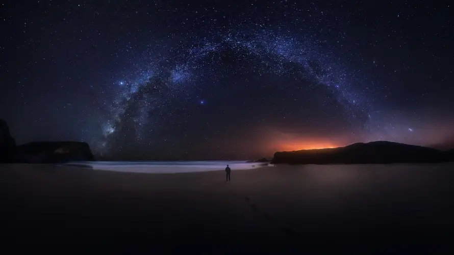 4k自然壁纸-夜晚沙滩 - 艺术-星空夜景热门的壁纸「哲风壁纸」