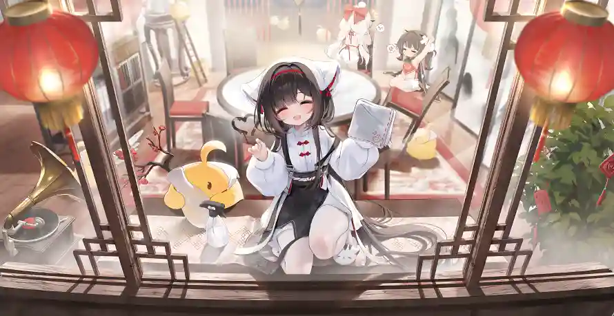 4k动漫壁纸-中式少女和少女-传统建筑热门的壁纸「哲风壁纸」