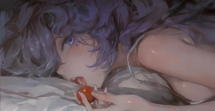 4k少女壁纸-二次元壁纸和少女插画-慵懒侧卧「哲风壁纸」