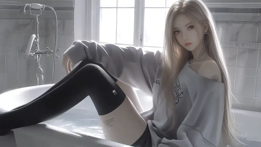 4k性感壁纸-性感少女 - 纯欲-浴室背景热门的壁纸「哲风壁纸」