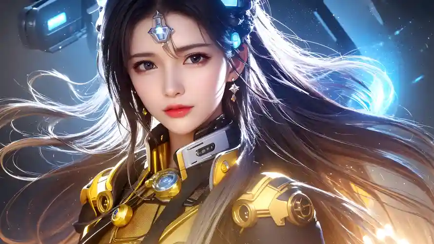 4k少女壁纸-战斗天使和机械风少女-少女战士形象「哲风壁纸」