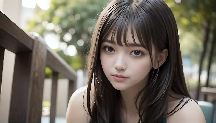 3k清纯壁纸-木栏杆壁纸和素颜-少女写真壁纸推荐「哲风壁纸」