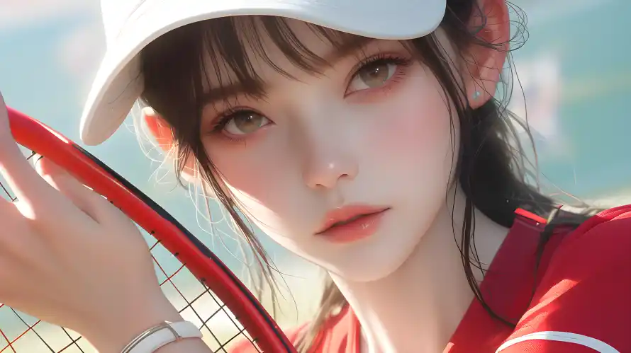 4k少女壁纸-活力少女与网球-清纯少女壁纸分享「哲风壁纸」