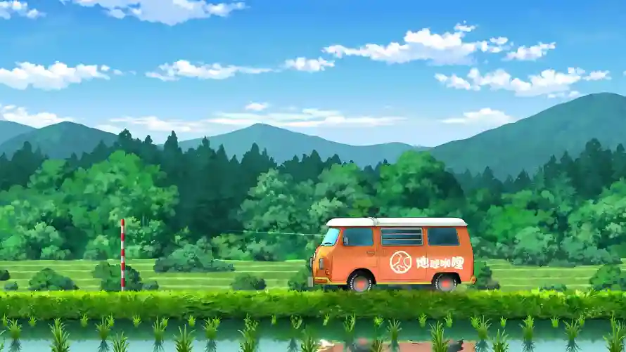 2k公路旅行壁纸-动漫场景壁纸和清新画风-田野青山「哲风壁纸」