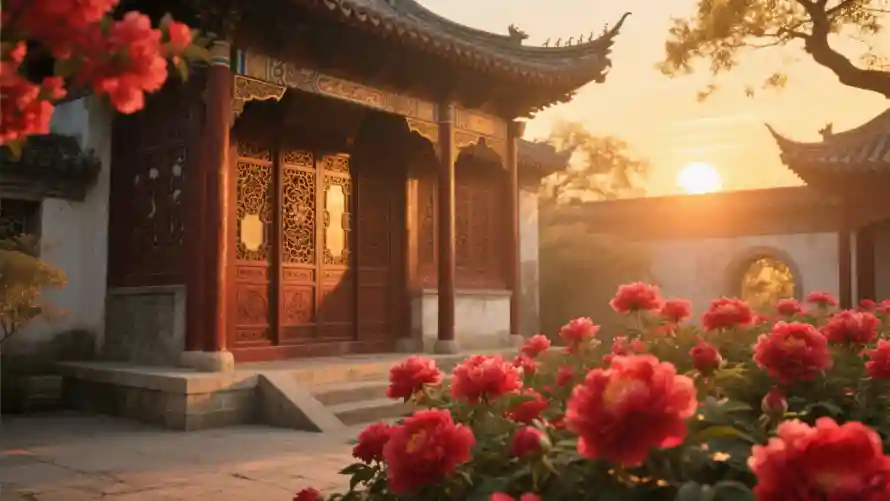 2k古风壁纸-古建筑与夕阳-中式建筑免费下载「哲风壁纸」