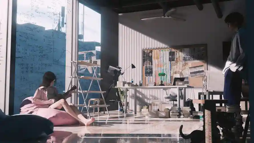 4k治愈系壁纸-少女猫咪 - 手机壁纸-日系插画「哲风壁纸」