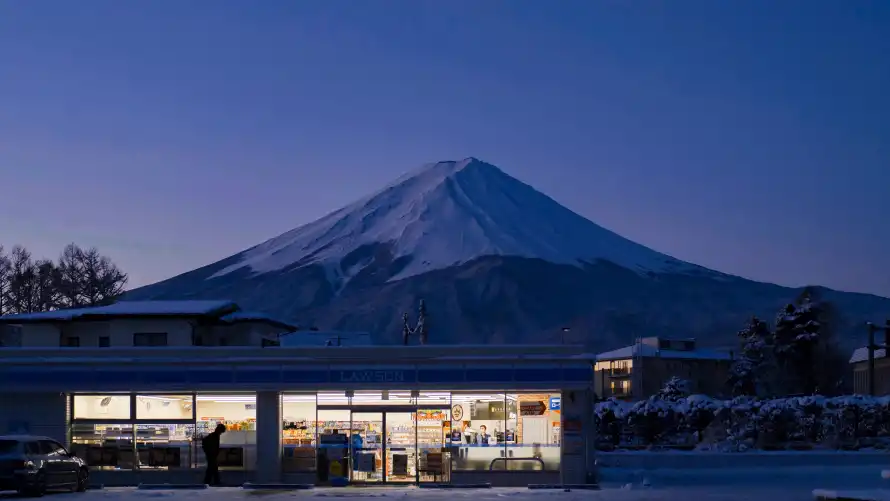 8k日系壁纸-便利店和街景-富士山商店免费下载「哲风壁纸」