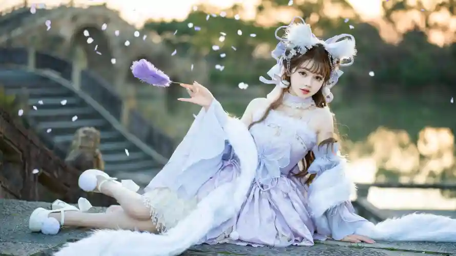 4k可爱壁纸-洛丽塔壁纸和户外-紫色服装热门的壁纸「哲风壁纸」